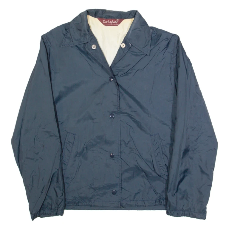 CURLY TOP Womens Coach Jacket Blue 90s S