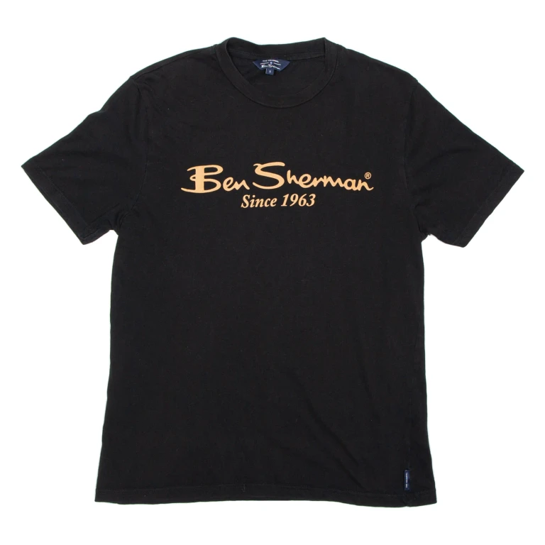 BEN SHERMAN Womens T-Shirt Black S