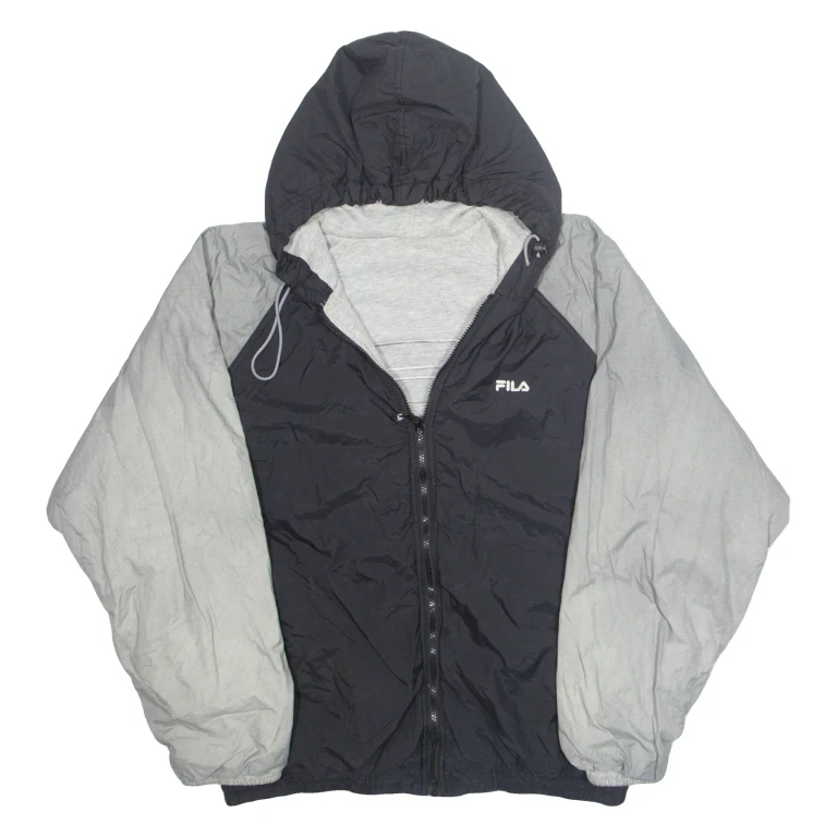 FILA Mens Rain Jacket Black Hooded XL