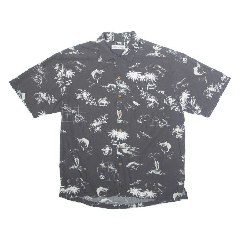 MILANO BAY Mens Shirt Grey Crazy Pattern L