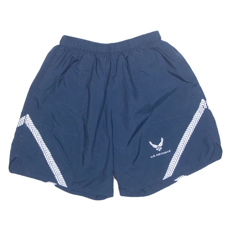 US AIR FORCE Lined Mens Swimming Shorts Blue Relaxed S W23