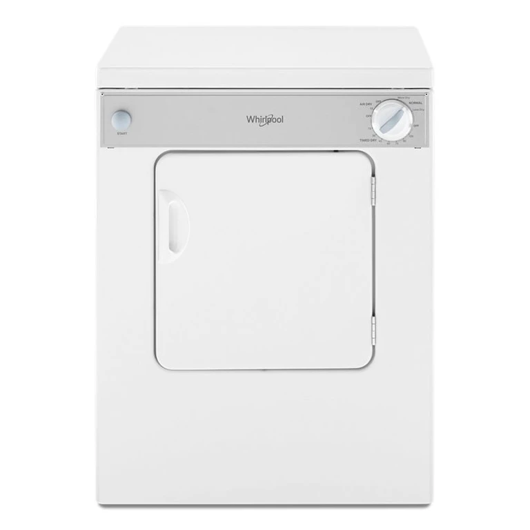 Compact Front Load Dryer with Flexible Installation in White-on-White