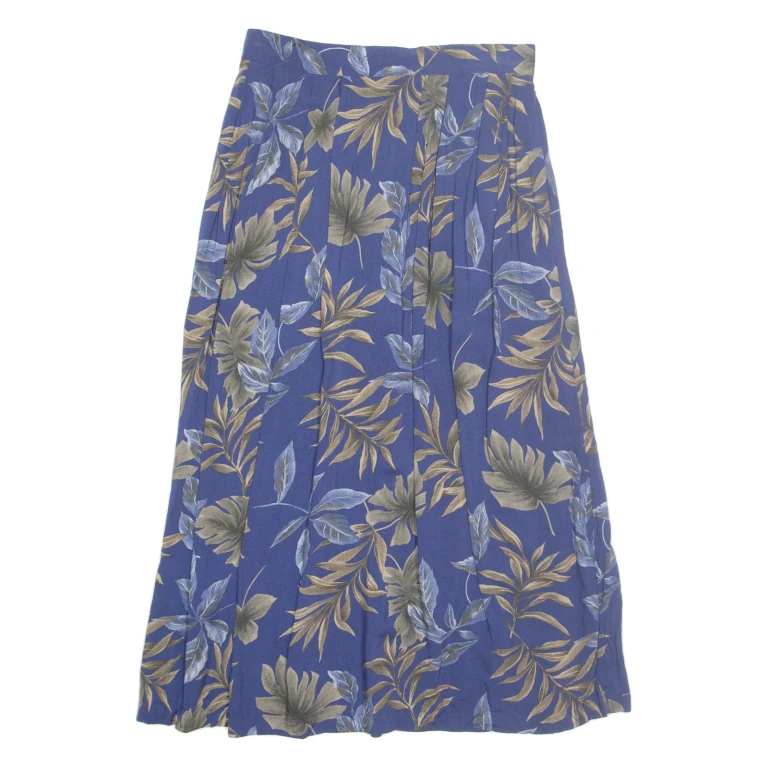 SAG HARBOR Womens A-Line Skirt Blue Midi 90s Floral M