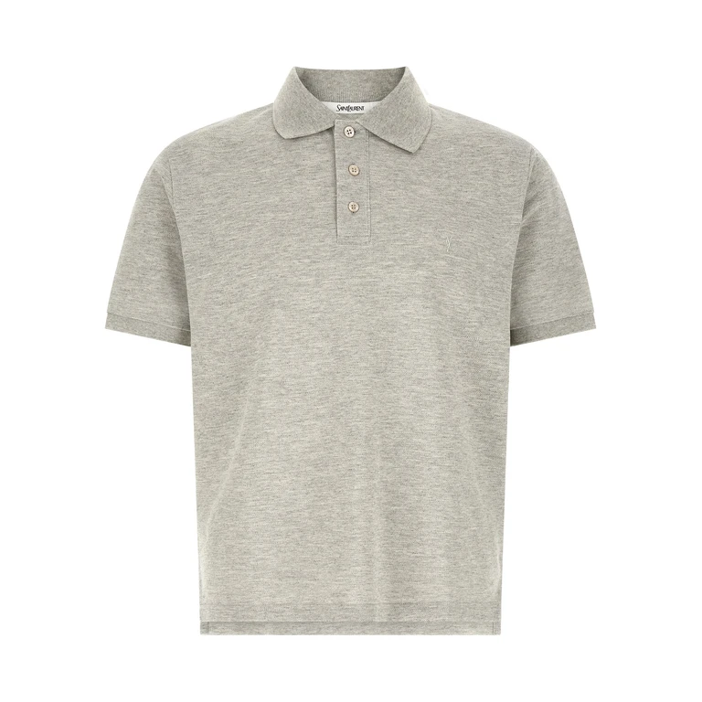 Saint Laurent Gray Cotton Polo Shirt - Men