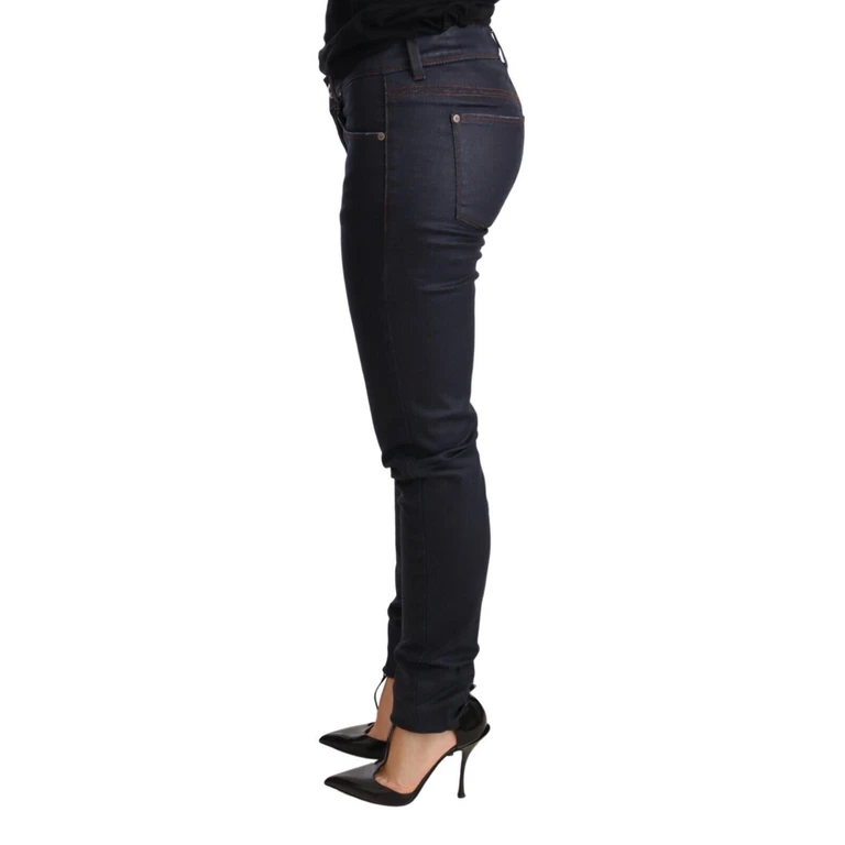 Ermanno Scervino Blue Low Waist Skinny Slim Trouser Cotton Jeans - Women