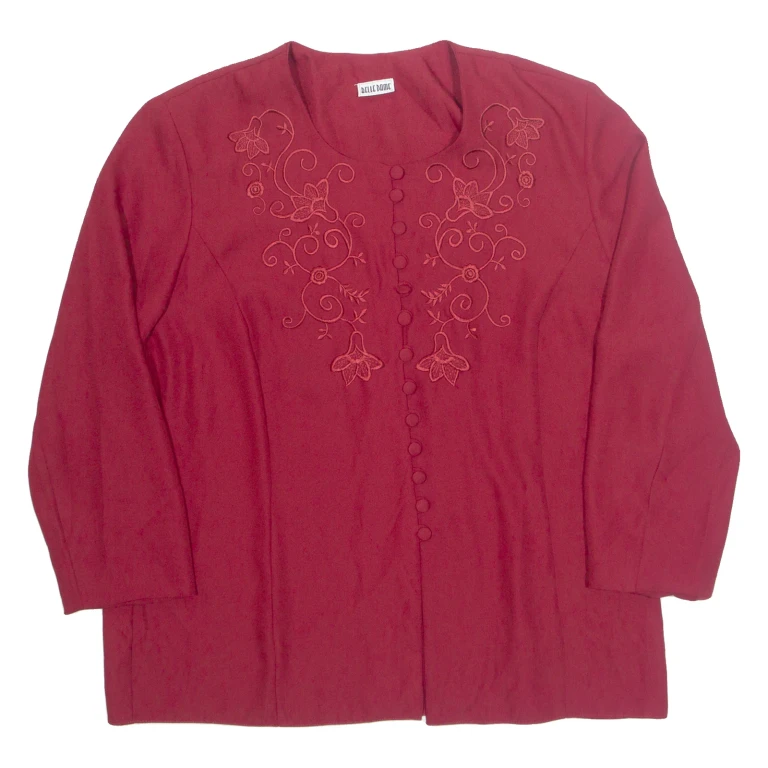 BELLE DAME Womens Blouse Red 3/4 Sleeve UK 20