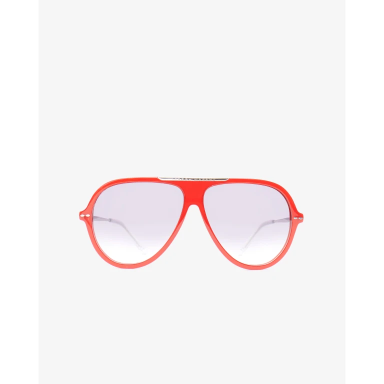Lunettes De Soleil Hera - Femme - Rouge Argenté-gris Foncé - Isabel Marant