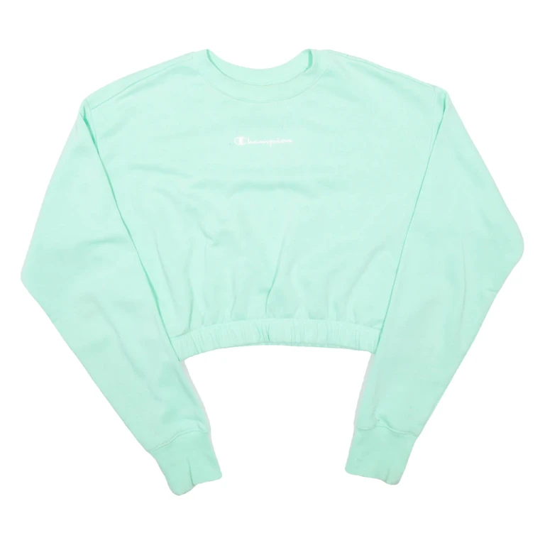 CHAMPION Cropped Womens Sweatshirt Green XS