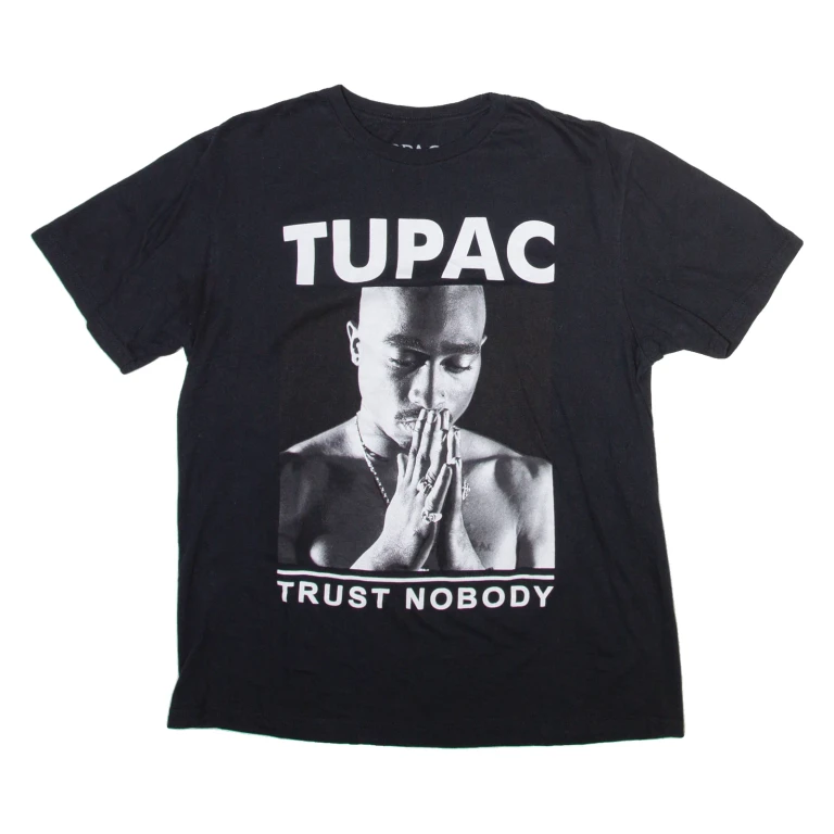 TUPAC Mens Band T-Shirt Black M
