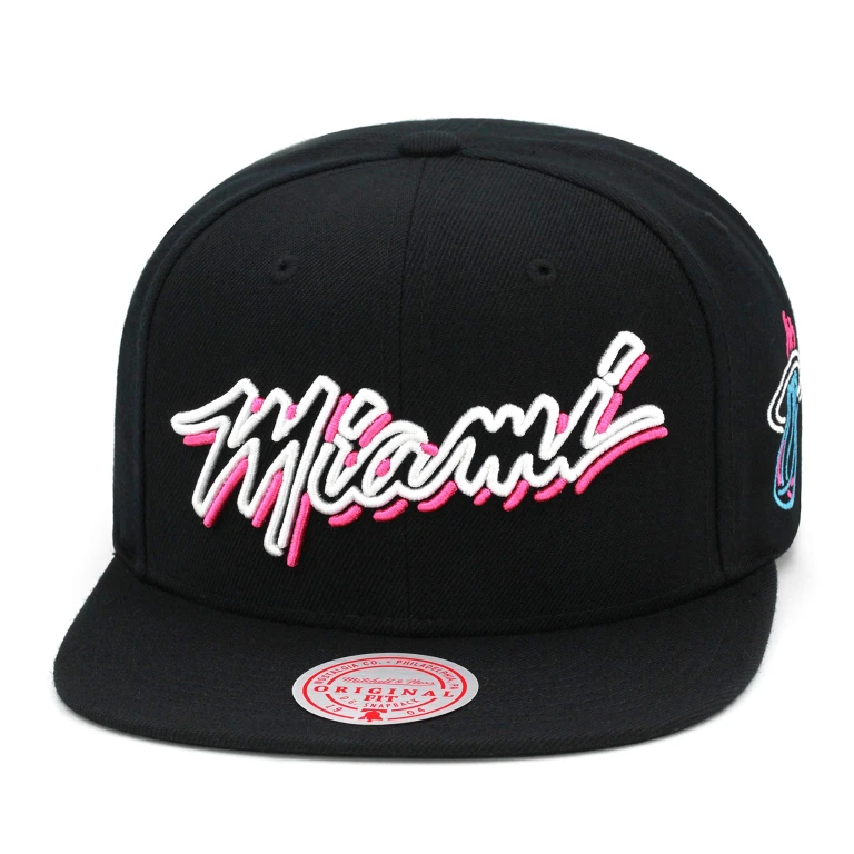 Men's NBA Miami Heat Neon Vice Lights Snapback Snapback Caps