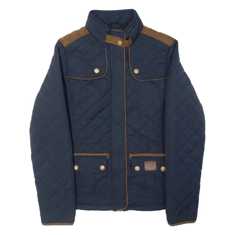 DIESEL Womens Quilted Jacket Blue S