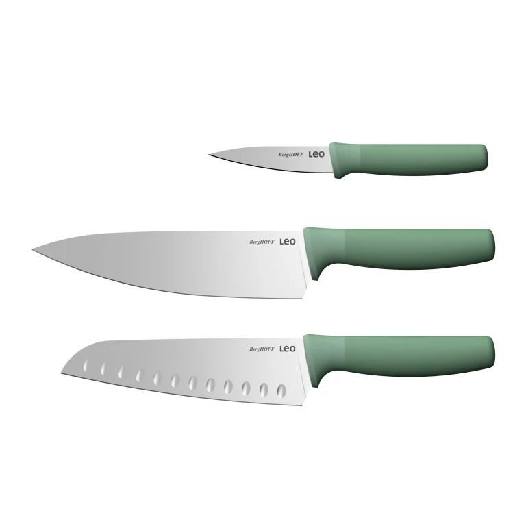 Leo Forest Stainless Steel 3Pc Advanced Knife Set, Recycled Material