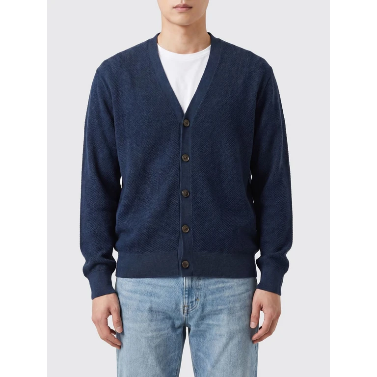 Pure Linen V-Neck Button-Up Cardigan (710B17547001)