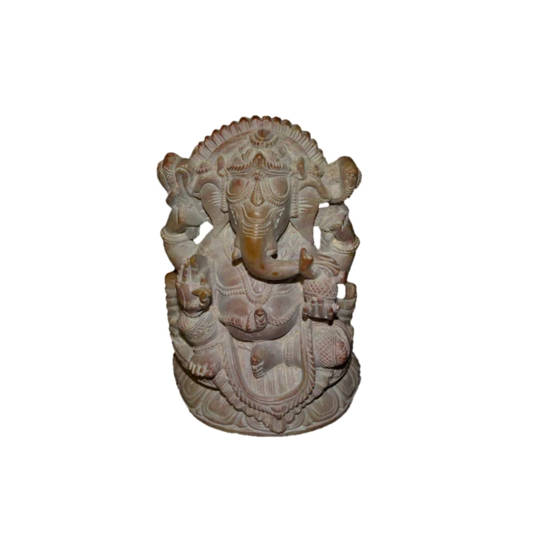 Handcrafted Sculpture Soapstone Elephant Head God Ganesha - Small