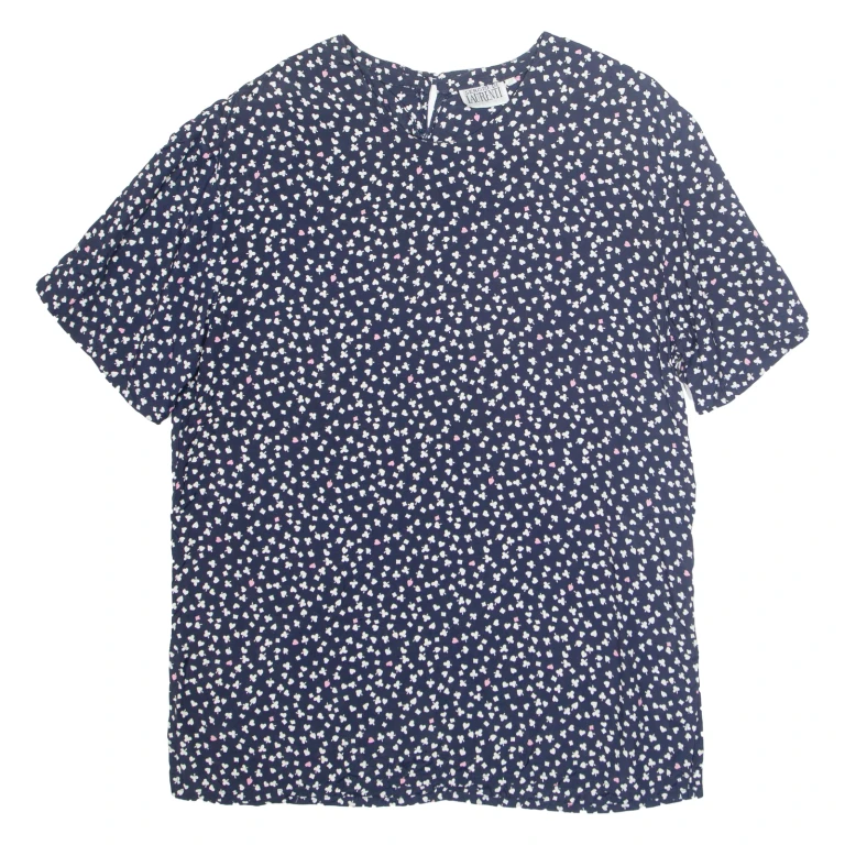 SERGIO DE LAURENT Womens Printed Blouse Blue Crazy Pattern L