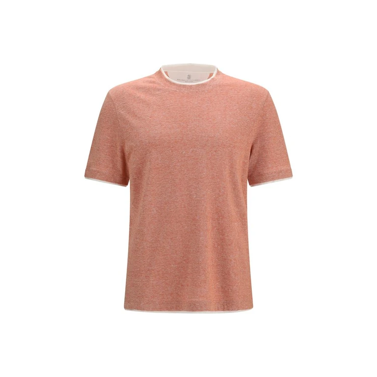 Brunello Cucinelli Orange Cotton T-Shirt - Men