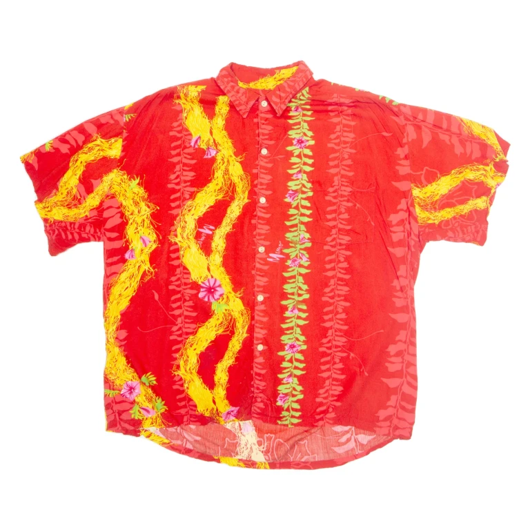 MAMO Womens Shirt Red Floral XL