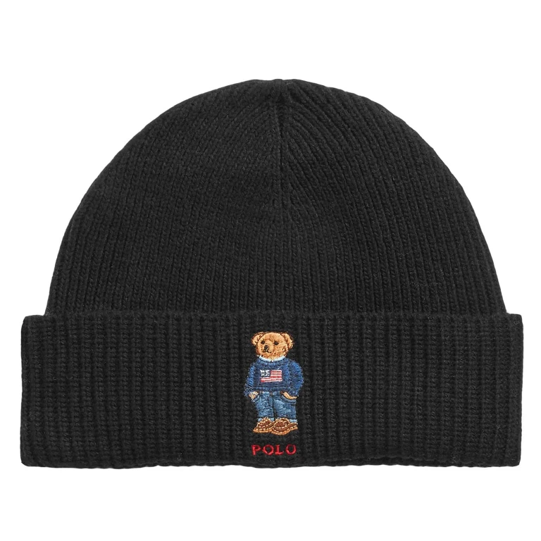 Men's Solid Flag Bear Beanie