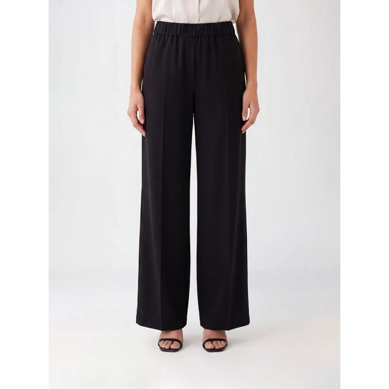 Weite Seidenmischung-Satinhose