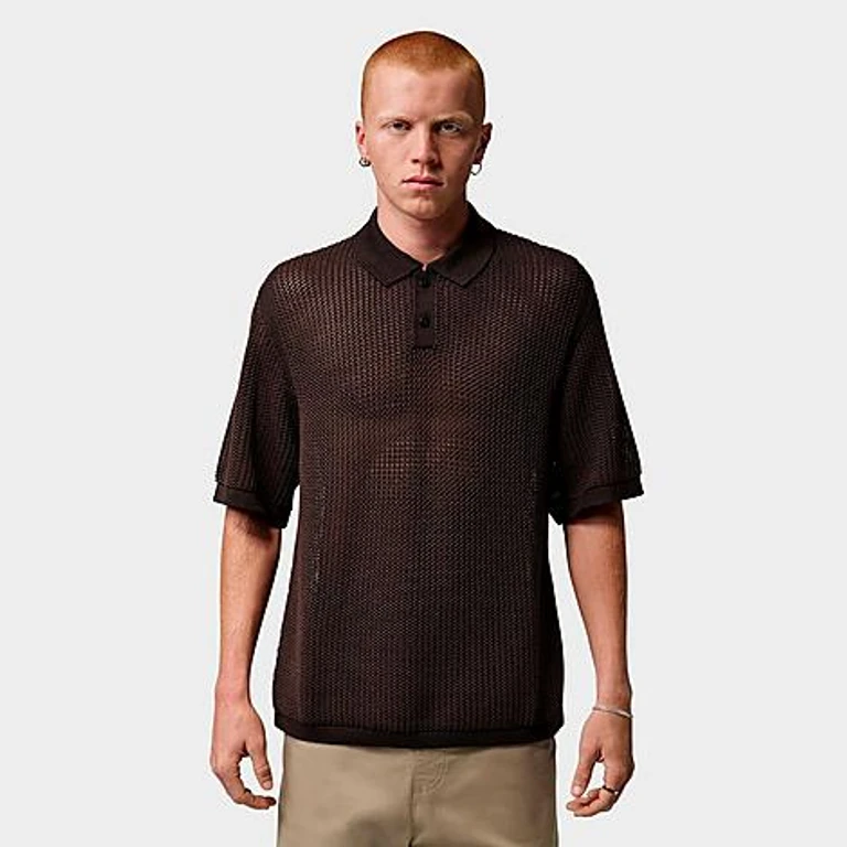 Nike Men's Jordan Flight Knit Polo in Velvet Brown Size: XS