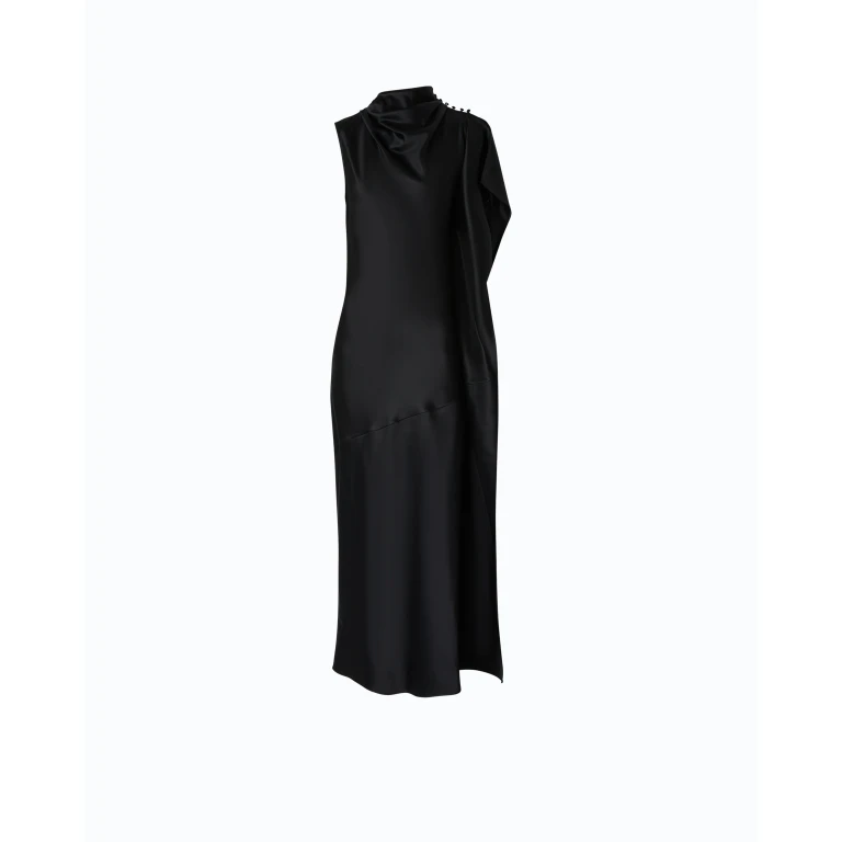 Robe longue asymétrique en satin - 42