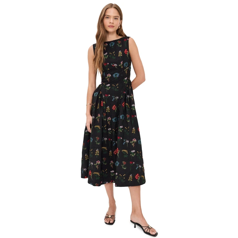 Another Girl Handcrafted Hip Gathered Midaxi Dress Black M