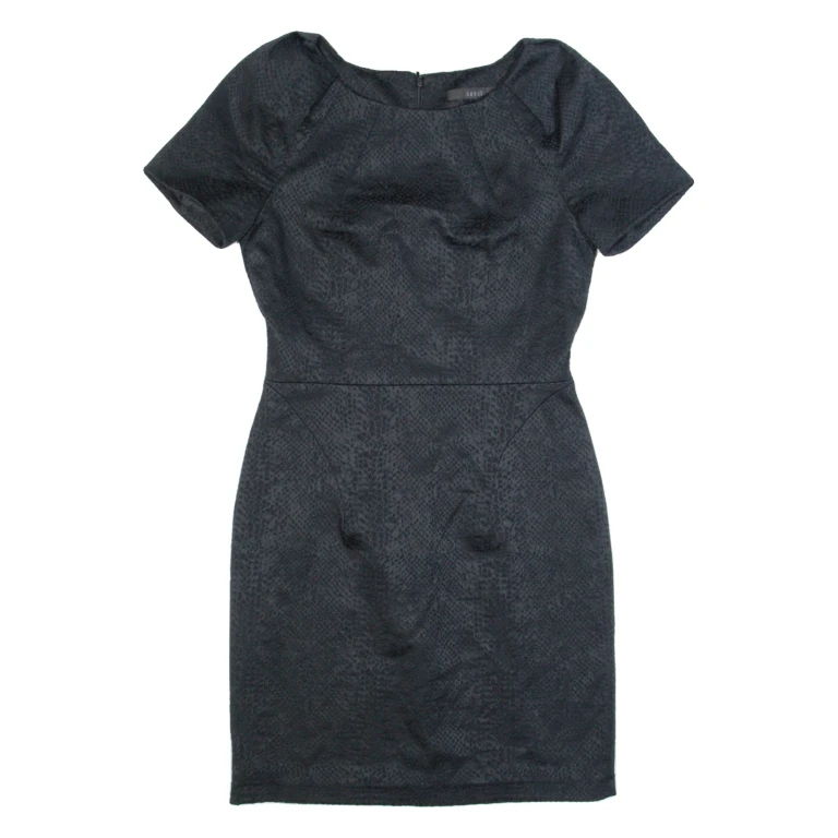 COAST Womens Pencil Dress Black Short Sleeve Knee Length UK 10