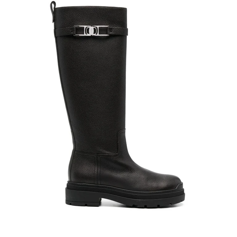 Ferragamo Ryder Knee-Length Leather Boots
