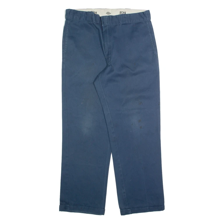 DICKIES Chino Mens Trousers Blue Regular Straight W36 L32