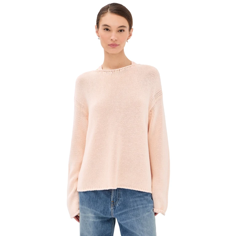 Another Tomorrow Draped Knit Sweater Quartz XL