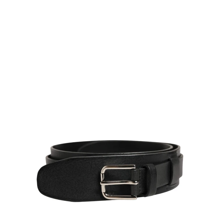 Dolce & Gabbana Men Black Classic Leather Metal Buckle Belt - Men