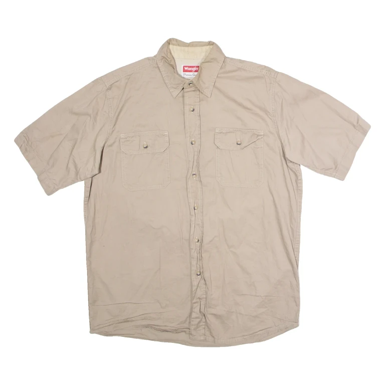 WRANGLER Mens Plain Shirt Beige L