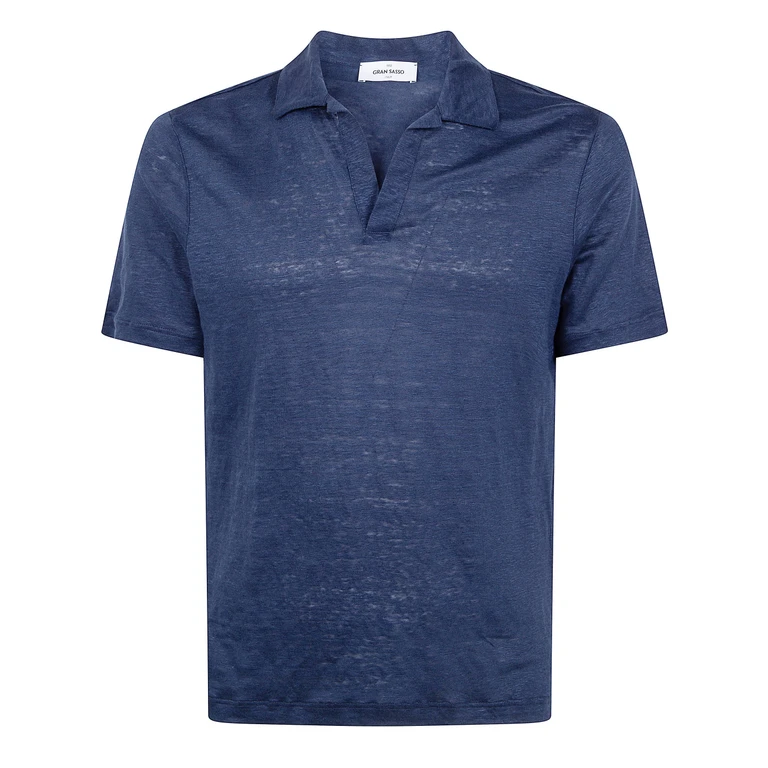 GRAN SASSO Logo Print Short Sleeves Skipper Polo Shirt