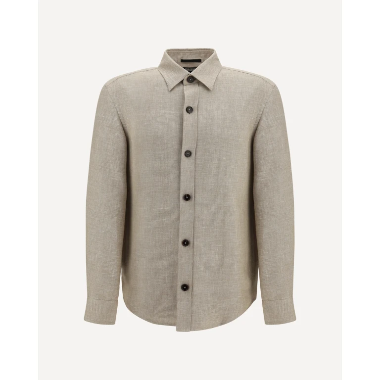 ZEGNA crossover Overshirt in a linen, wool and silk blend Male XL