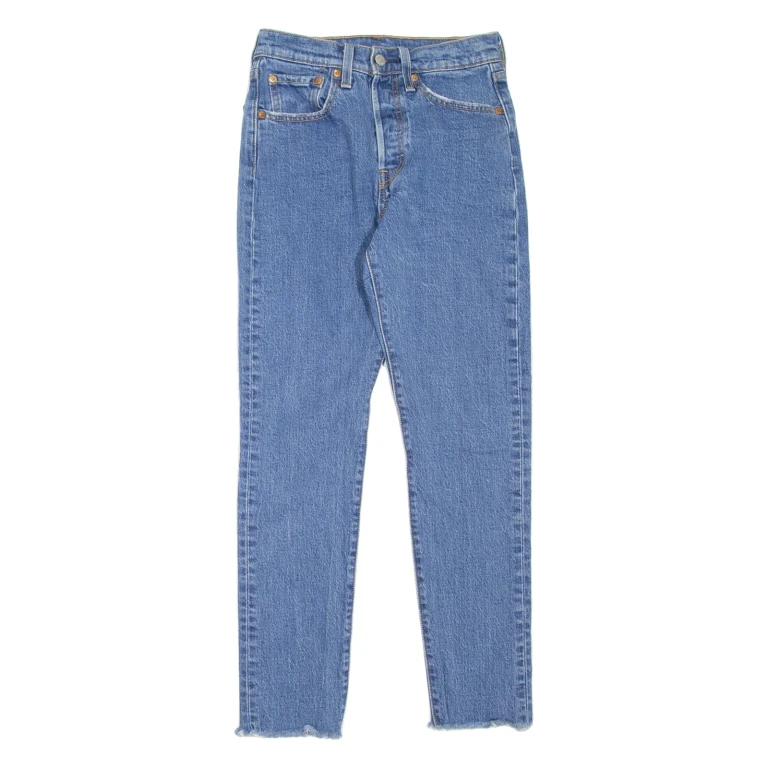 LEVI'S 501S Jeans BIG E Womens Blue Skinny Straight W24 L28
