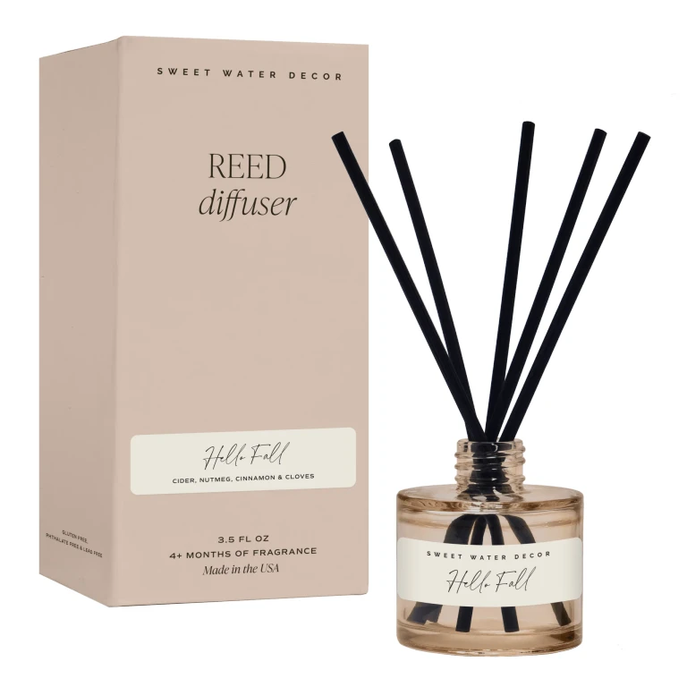 Hello Fall Tinted Glass Jar Reed Diffuser