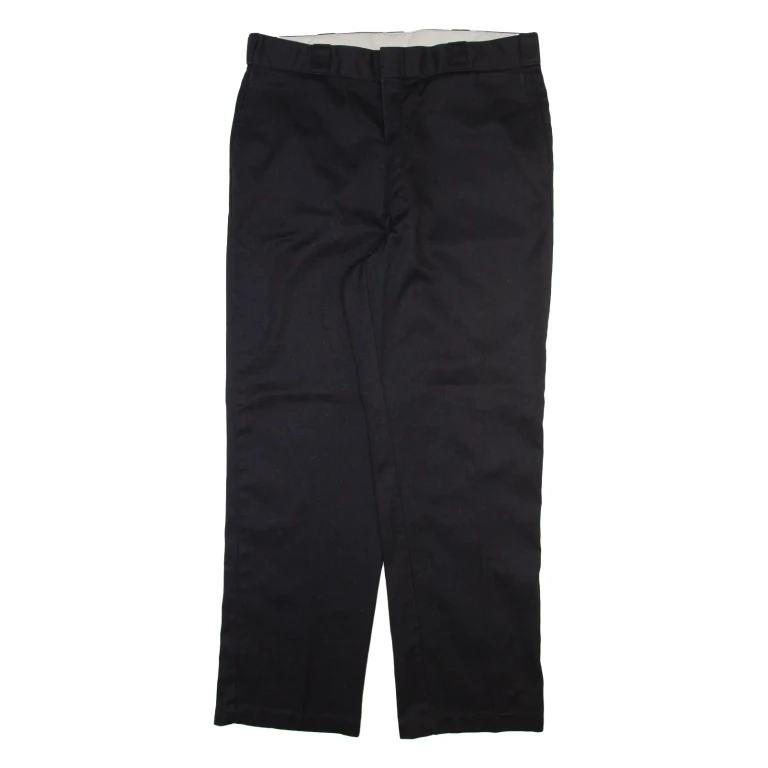 DICKIES Mens Trousers Black Regular Straight W36 L31