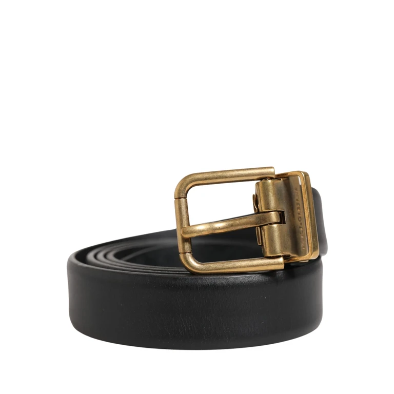Dolce & Gabbana Men Black Classic Leather Metal Buckle Belt Calf - Men