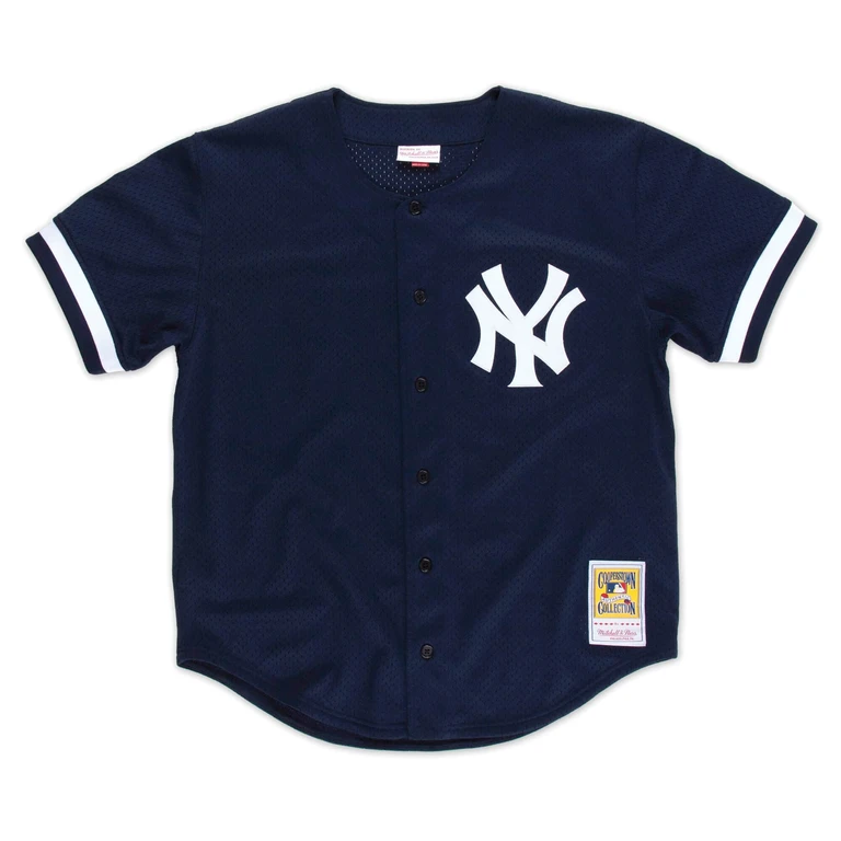 Men's MLB Authentic Bp Button Front Yankees 1998 Bernie Williams