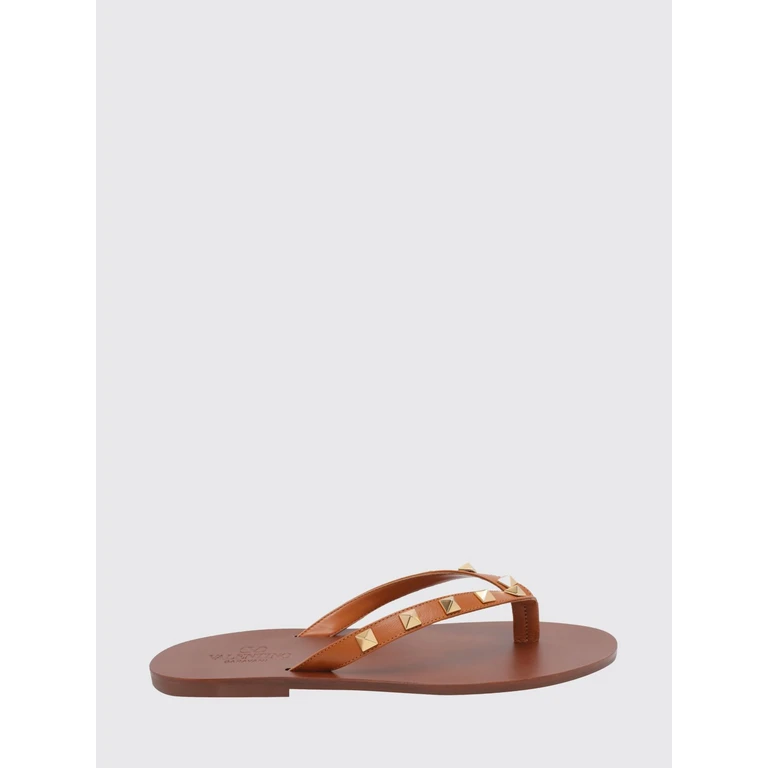 Rockstud Calfskin Thong Sandals with Studs (S0O16UISQSN)