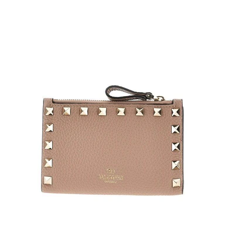 VALENTINO GARAVANI Leather 'Rockstud' bi-fold carholder Woman One Size