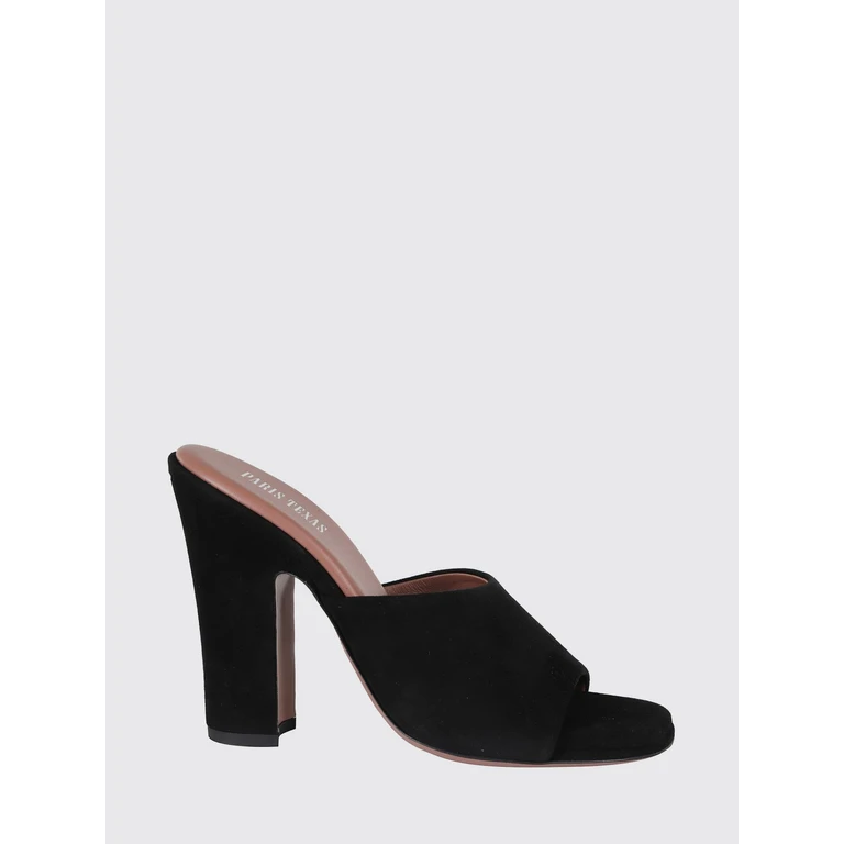 Suede High-Heeled Mules with Round Toe (PX1625XSA04SUEDEBLACK)