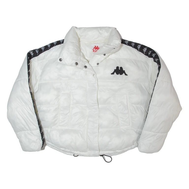 KAPPA Oversized Cropped Womens Puffer Coat White XS