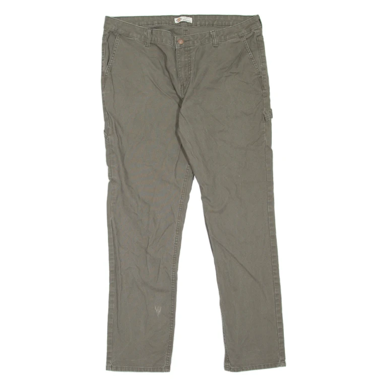 DICKIES Carpenter Workwear Womens Jeans Green Slim Tapered W36 L31