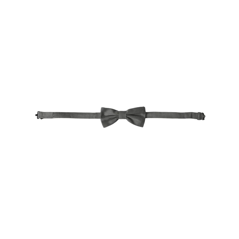 Dolce & Gabbana Gray Silk Patterned Adjustable Neck Men Bow Tie - Men