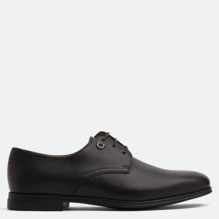 Ferragamo Saddle Leather Derby Shoes, Size 9 EE
