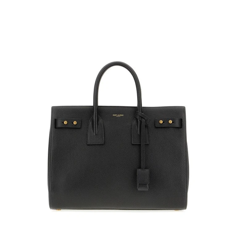 Saint Laurent Black Calf Leather Sac De Jour Handbag Bag - Women