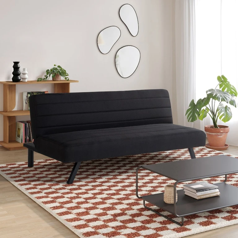 Serta Johnson Black Convertible Sleeper Sofa
