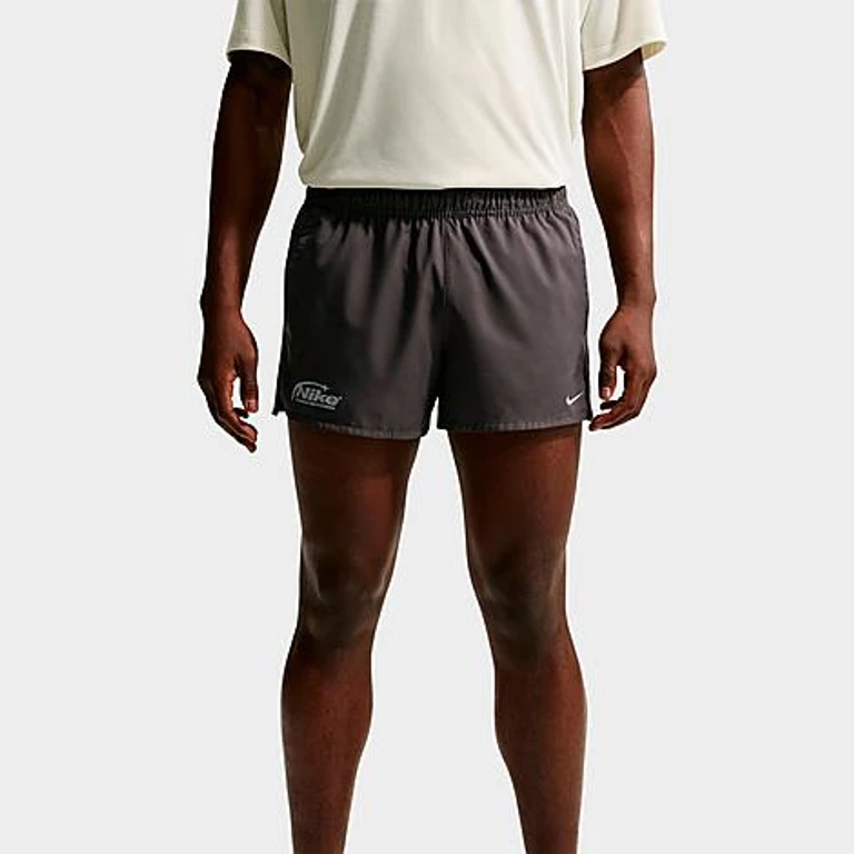 Nike Men's Disrupt Dri-FIT 3" Brief-Lined Running Shorts in Medium Ash/Medium Ash/Black Size: XS