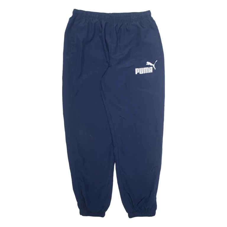 PUMA Mens Track Pants Blue Tapered XL W32 L31